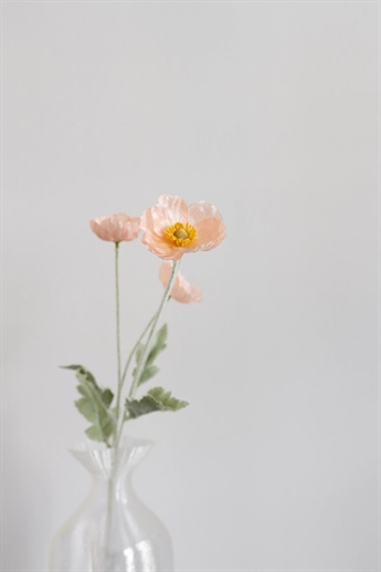 Artificial Peach Poppy | Valmue, Pink